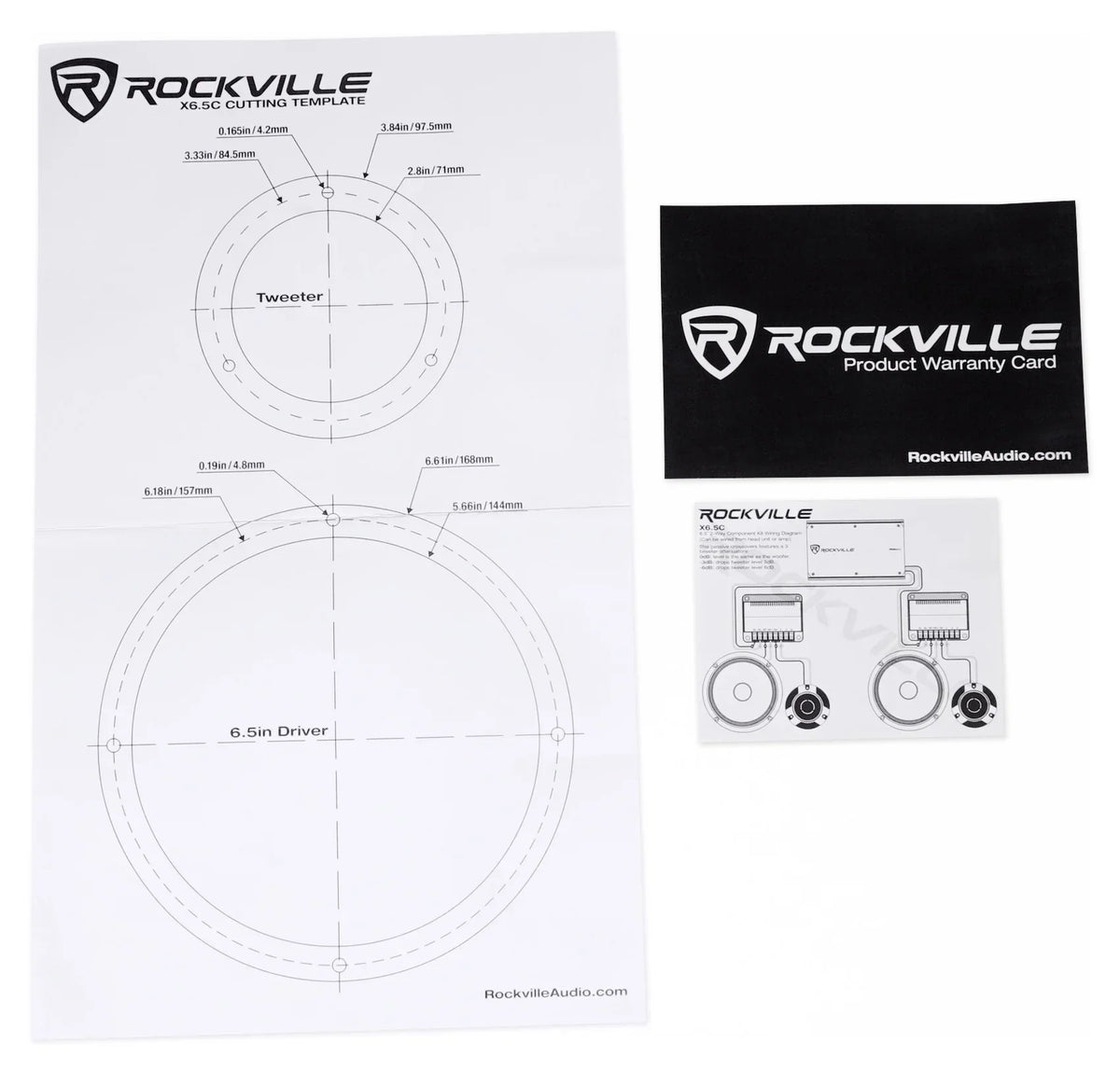 2) Pairs Rockville X6.5C Competition 6.5" 1000 Watt Component Car Audio Speakers