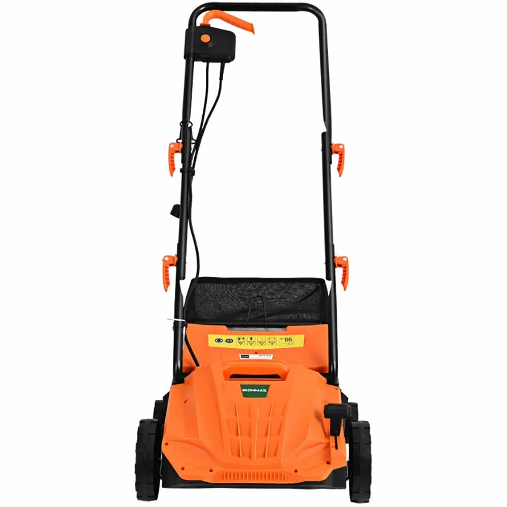 GVN 13 Inch 12 Amp Electric Scarifier with Collection Bag and Removable Blades-Orange