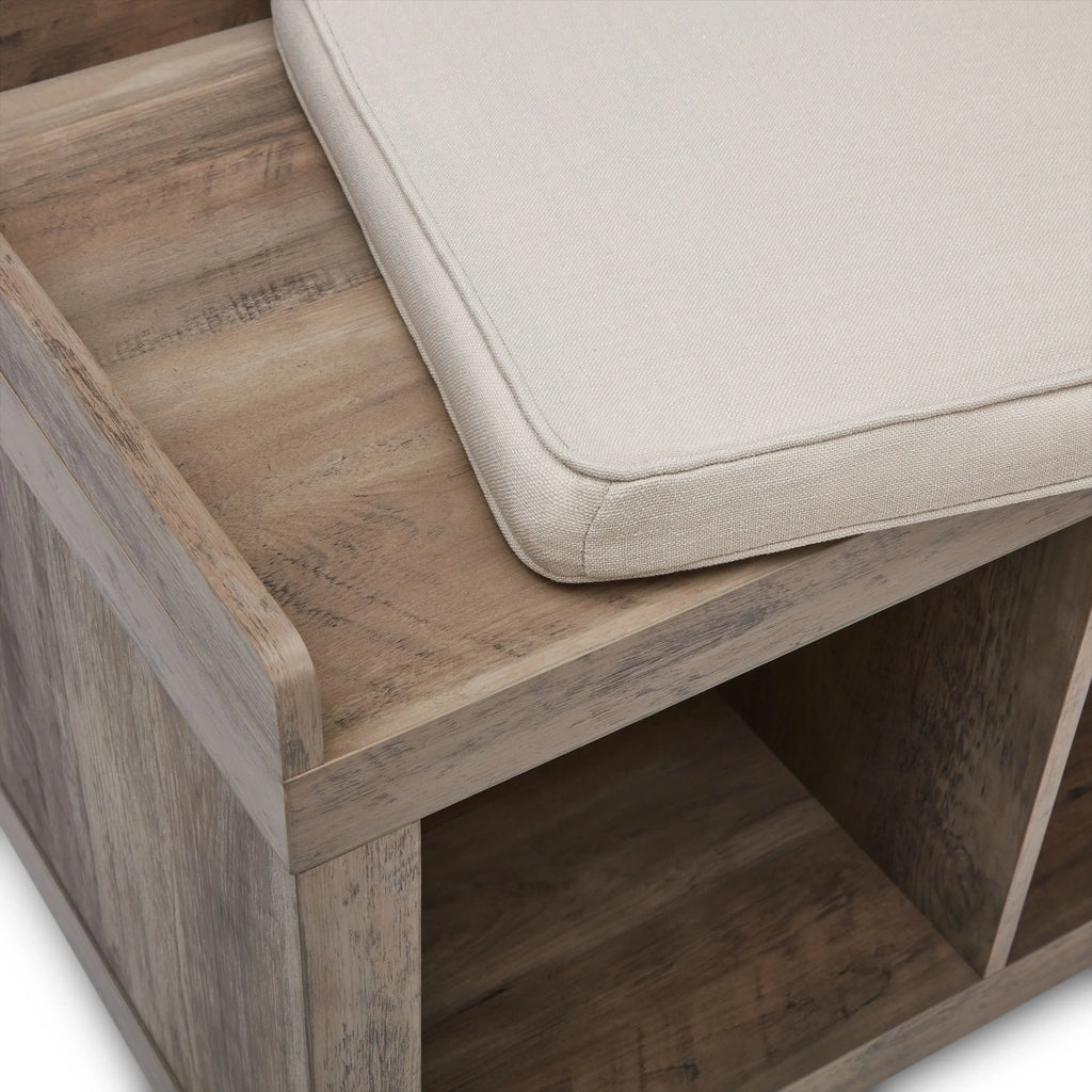 Better Homes & Gardens 4-Cube Shoe Storage 58.39" Bench, Weathered