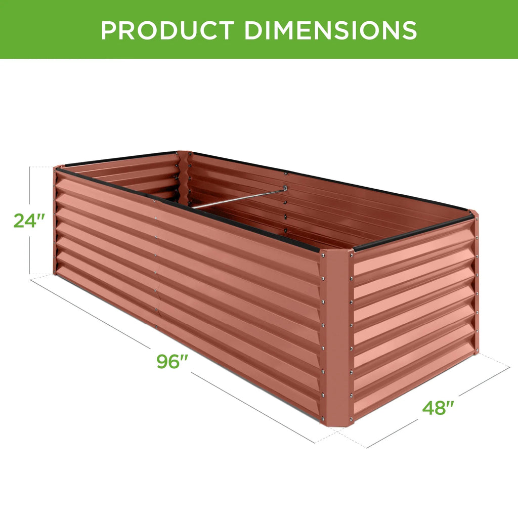 Best Choice Products 8x4x2ft Outdoor Metal Raised Garden Bed, Planter Box for Vegetables, Flowers, Herbs - Gray