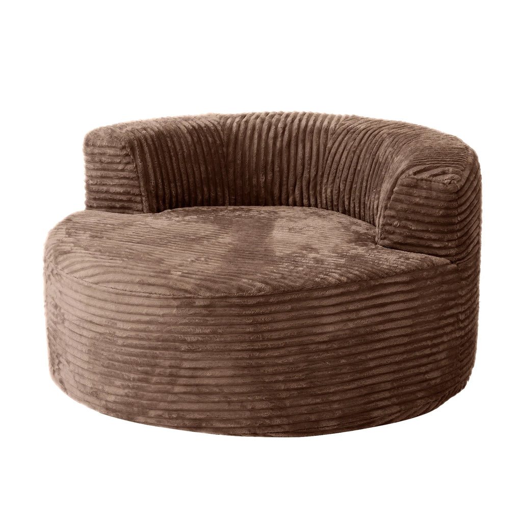 Sodrens Oversized Chaise Lounge Chair Indoor,Upholstered Sofa Bed with Throw Pillows and Armrests,Sleeper Chair for Living Room,Bedroom,Brown,Corduroy