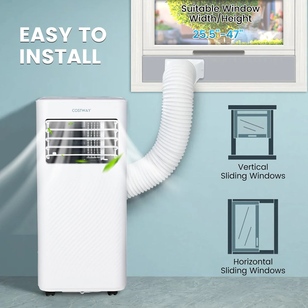 Costway 5000 BTU (8000 BTU ASHRAE) Portable Air Conditioner 4-in-1 AC Unit with Cool Fan Dehum Sleep Mode