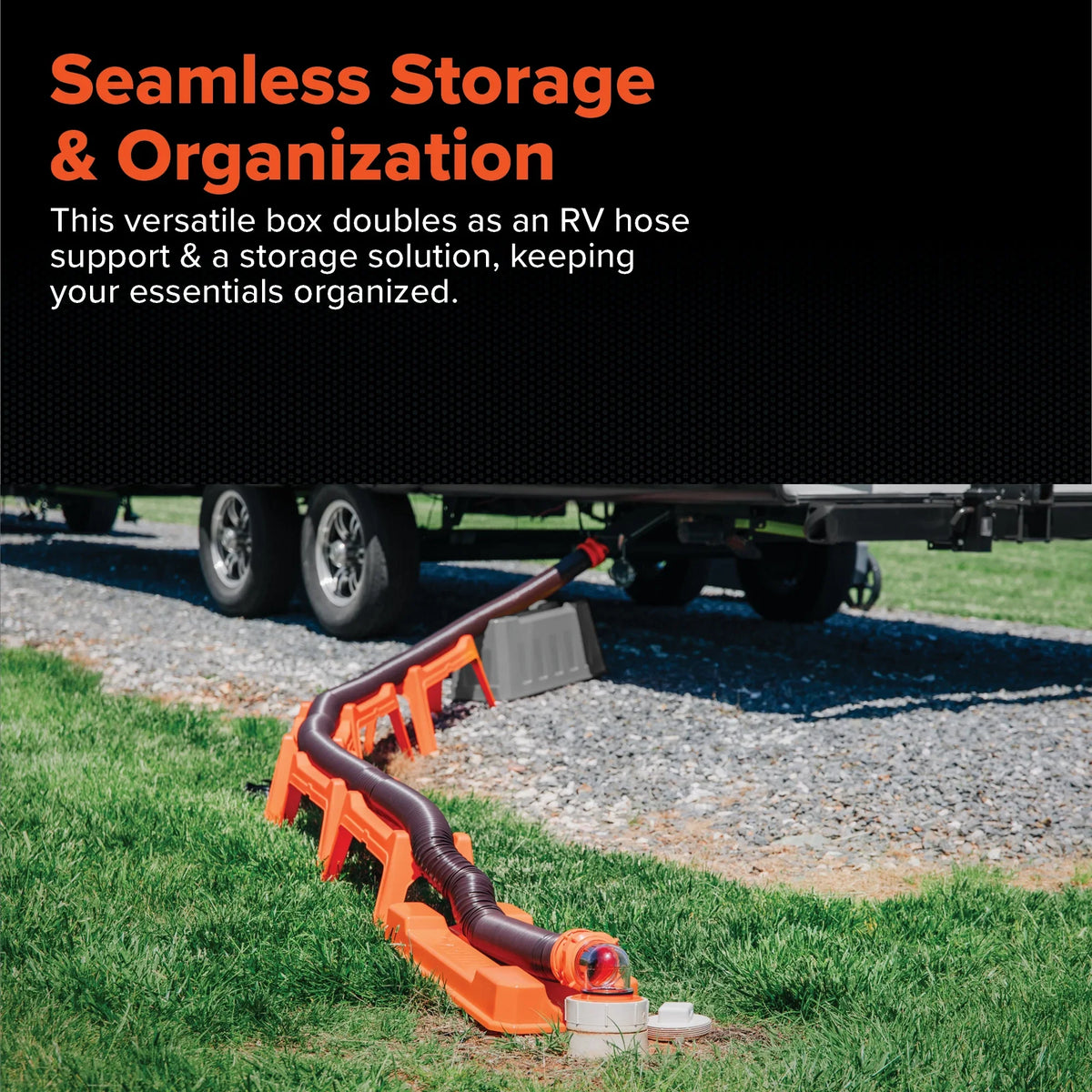 Camco Rhino 12-Piece RV Sewer Kit for Camping, 20-Ft Sewer Hose & Storage Box, 1 Pack - Orange (43075)