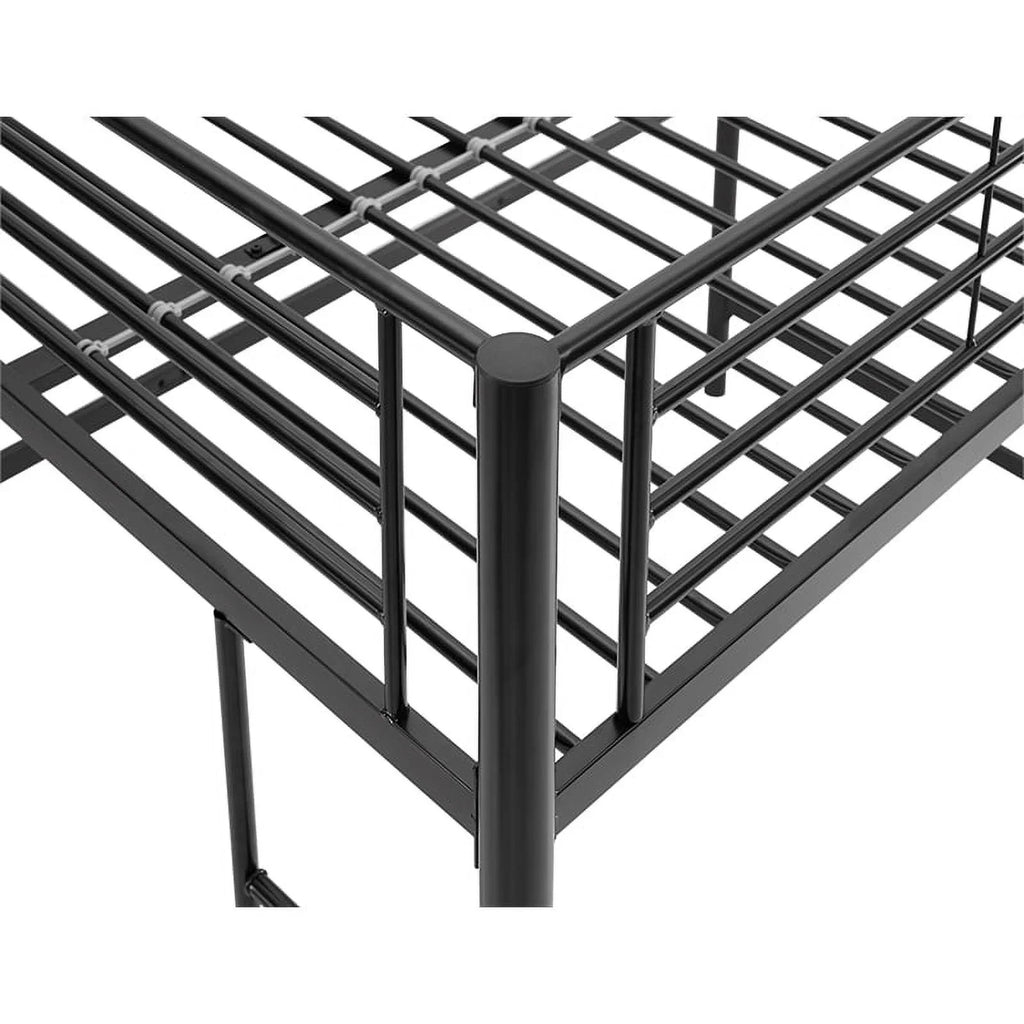 Walker Edison Sunset Modern Powder-Coated Steel Metal Full Loft Bunk Bed - Black