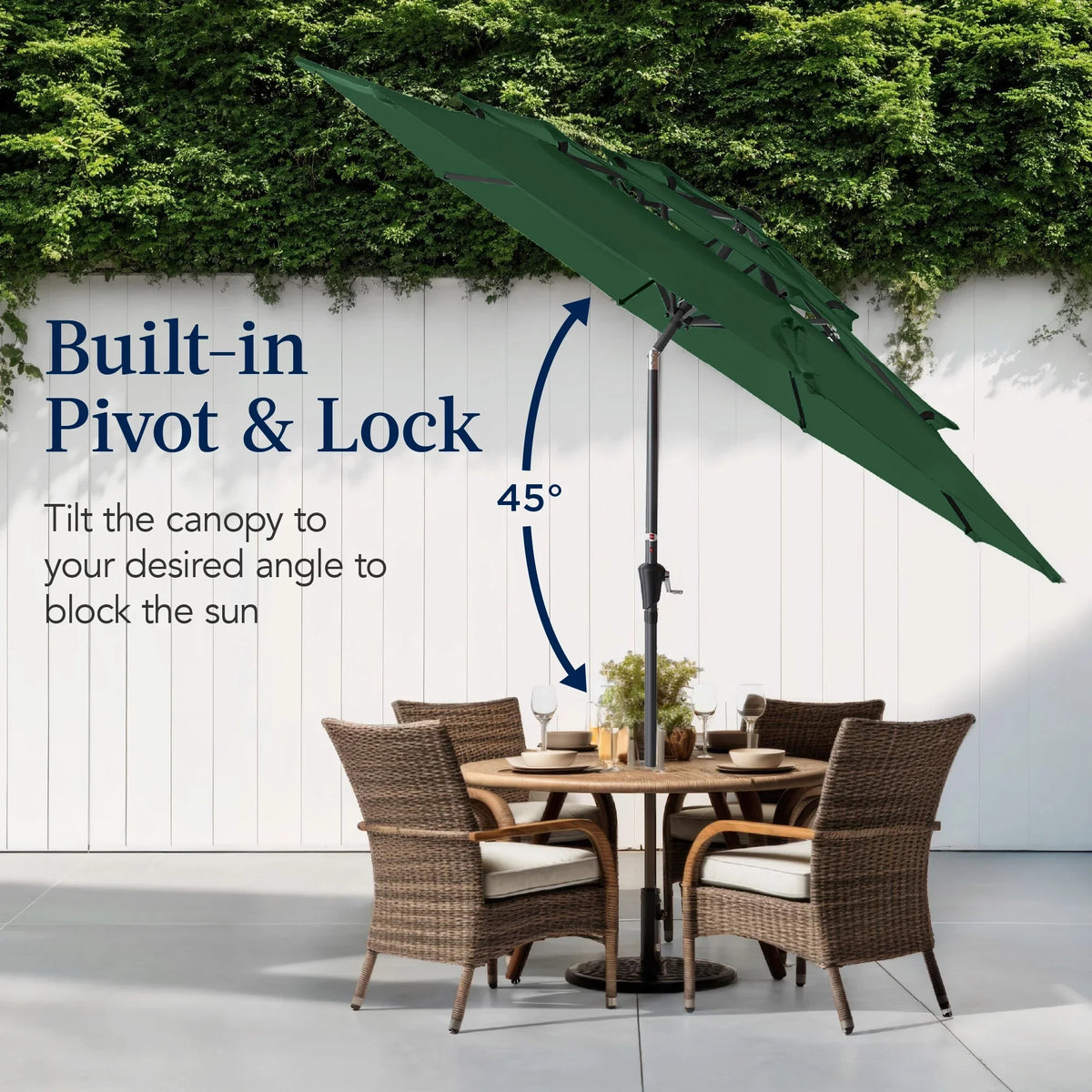 Best Choice Products 10ft 3-Tier Patio Umbrella, Market Sun Shade w/ Tilt Adjustment, Easy Crank - Red