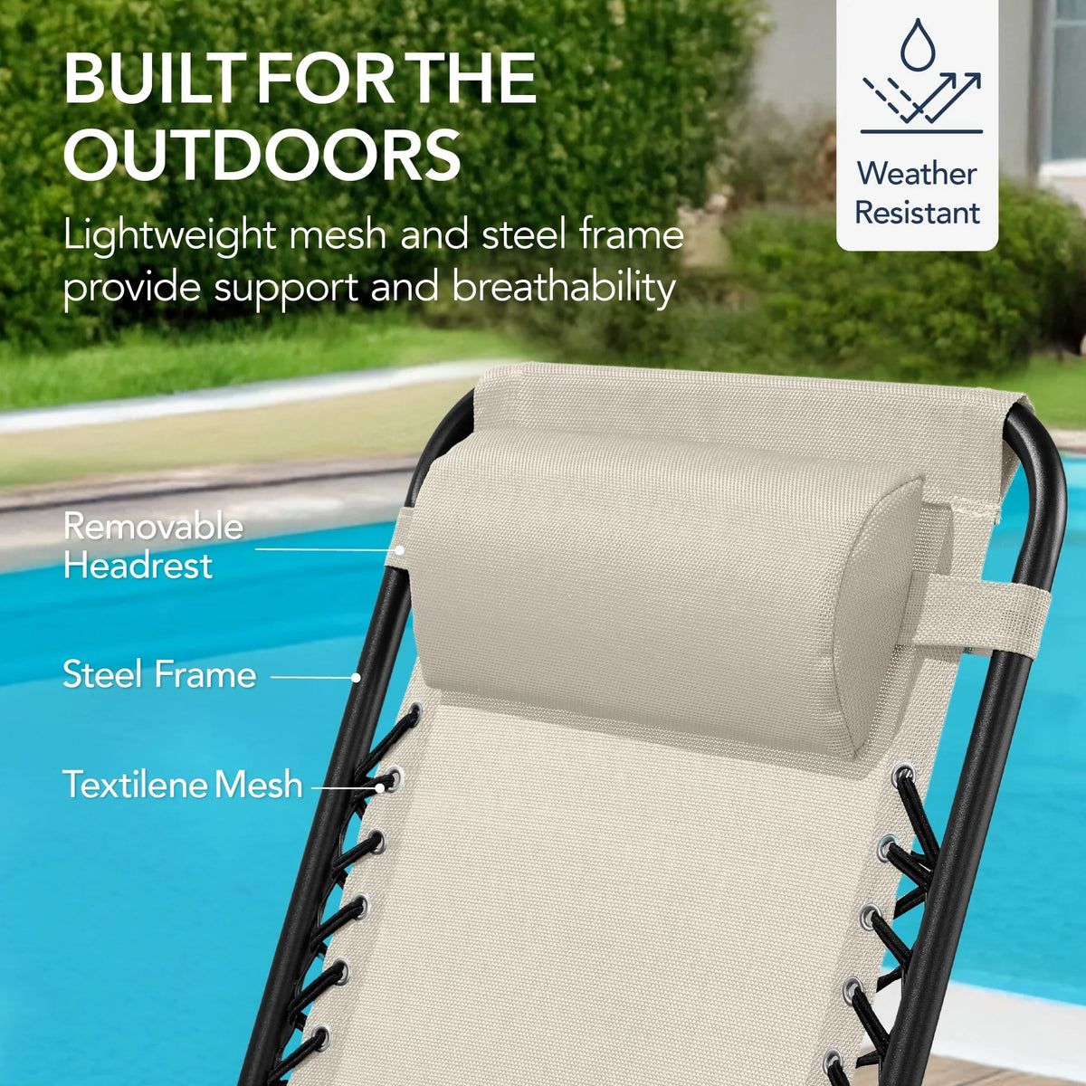 Best Choice Products Folding Outdoor Zero Gravity Rocking Lounge Chair w/ Headrest Pillow - Black
