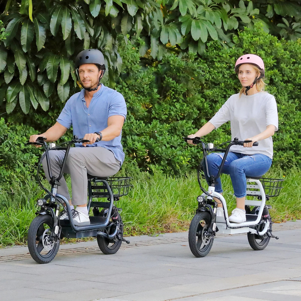 SANOPY 350W Electric Scooter with Seat for Adults, 15 Miles Range 20 Mph, 36V 5.2Ah Battery Moped, 14" Big Tire Commuter Electric Bike with Shock Absorbing, Black