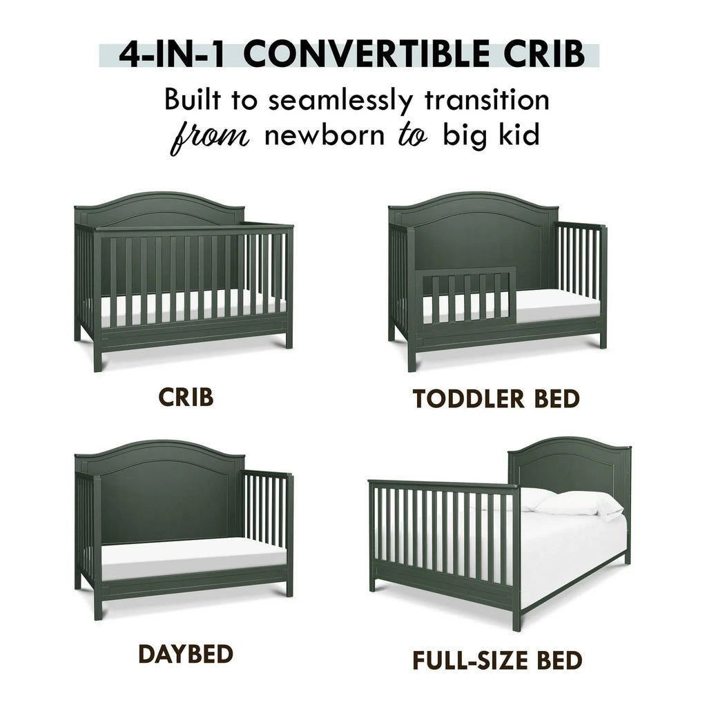 DaVinci Charlie 4-in-1 Convertible Crib. Greenguard Gold Certified. Forest Green