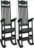 Naipo 1PC Patio Rocking Chair All-Weather, Oversized Porch Rocker Chair 400 lbs Weight Capacity, for Backyard, Fire Pit, Lawn, Garden, Outdoor and Indoor, Black