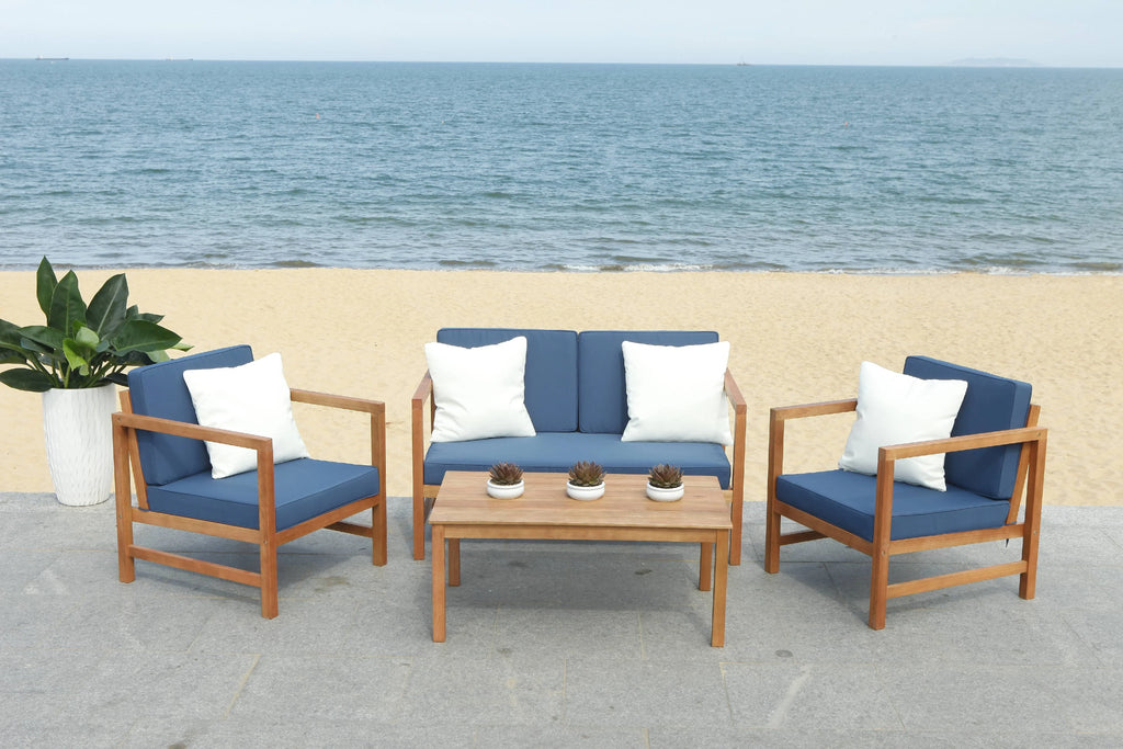 Safavieh Montez 4 Piece Outdoor Set with Accent Pillows