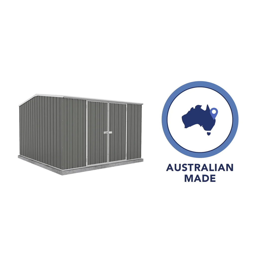 Absco Premier 10' x 10' Metal Storage Shed - Woodland Gray