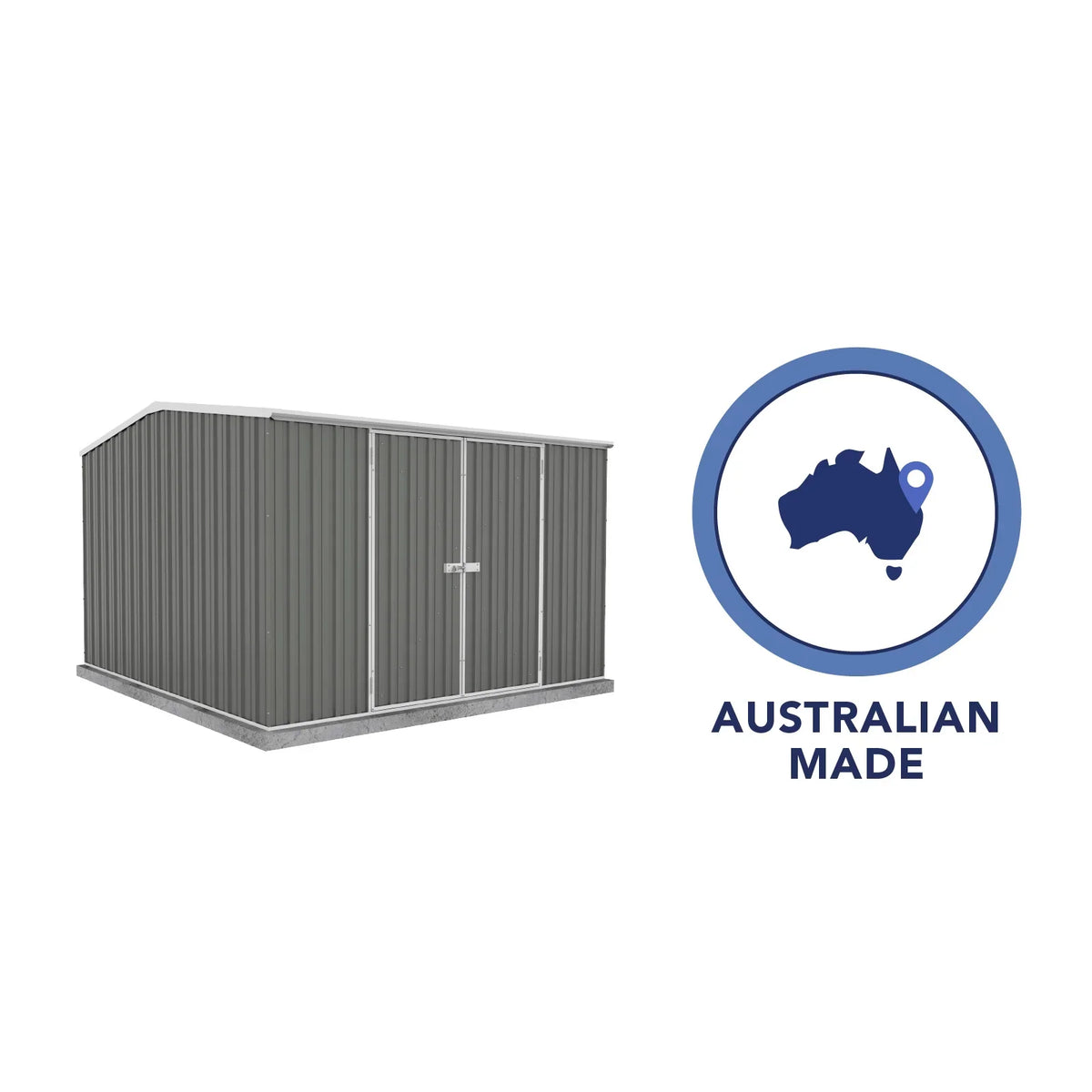 Absco Premier 10' x 10' Metal Storage Shed - Woodland Gray
