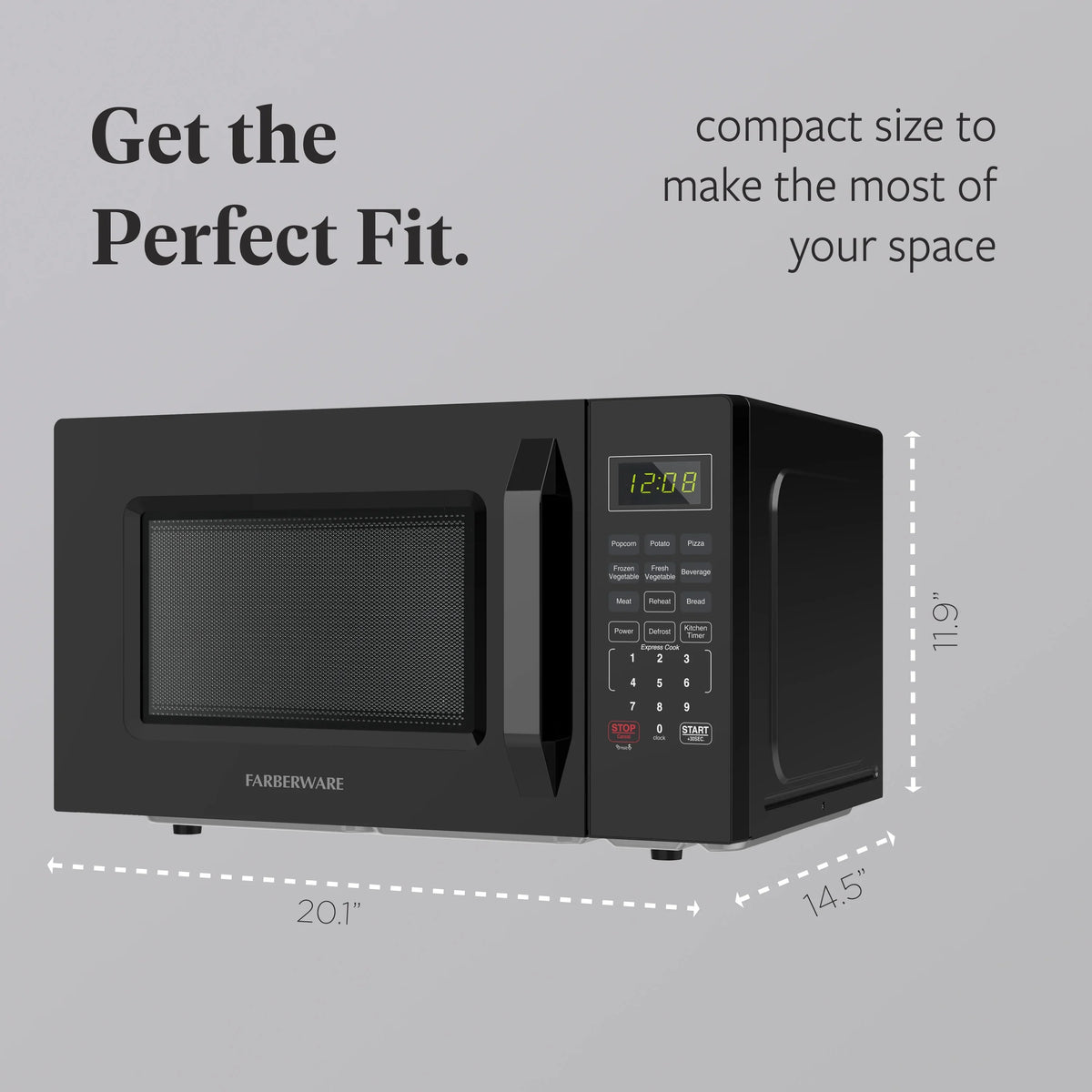 Farberware 1.1 Cu. Ft. 1000-Watt Compact Microwave Oven, Black