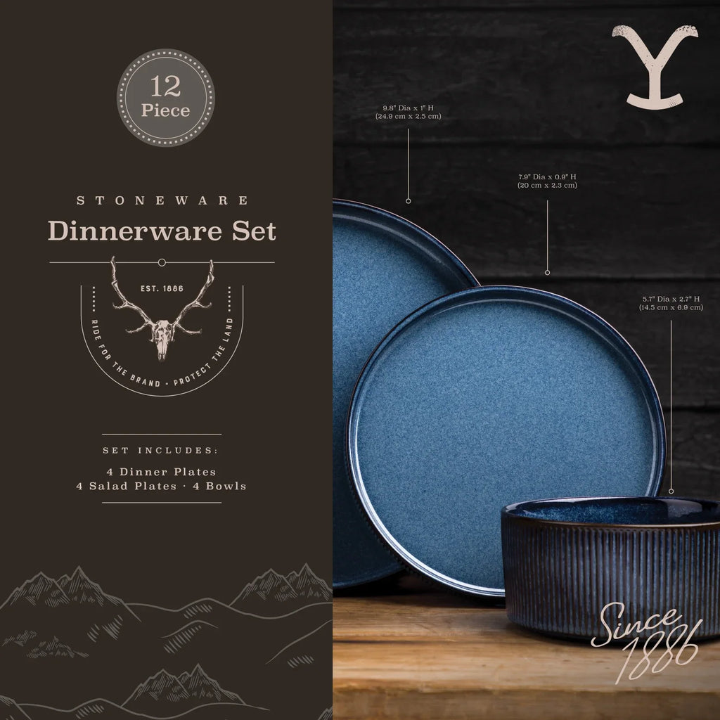 Yellowstone John 12-Piece Ceramic Dinnerware Set