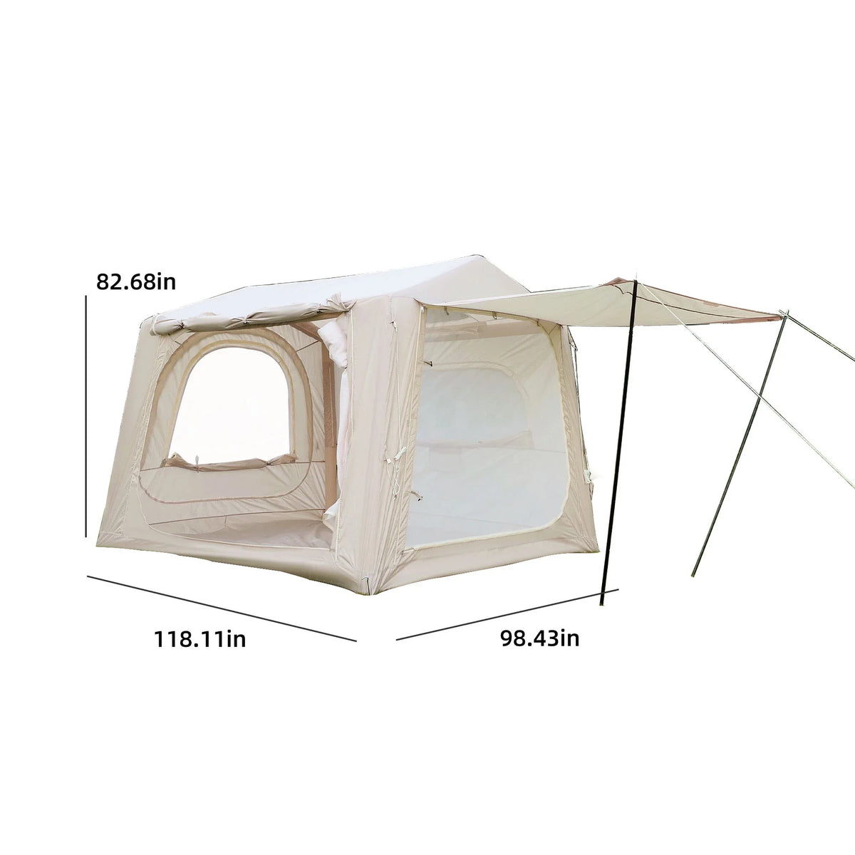 CQSXDA Easy Setup Inflatable SUV Tent in Waterproof Oxford Fabric for 4 Season Camping - Accommodates 6 to 8 People