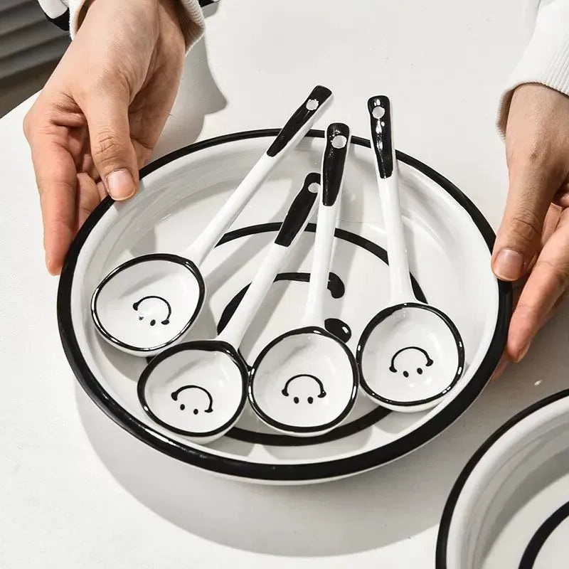 Smile Face Design Bowl & Plate Set