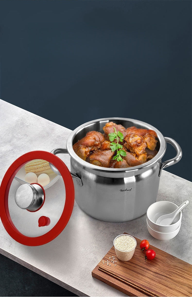 Stainless Steel Pressure Stew Pot, Large Capacity