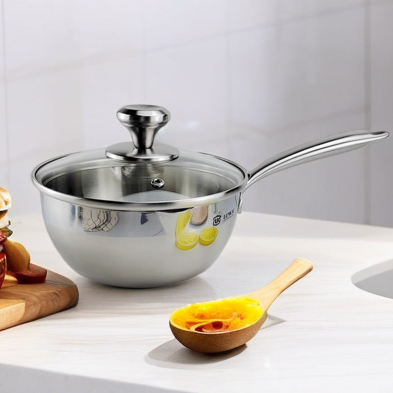 Stainless Steel 1810 Tri-ply Snow Flat Soup Pot & Frying Pan