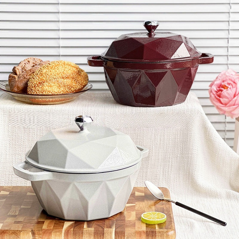 Diamond Series Enamel Cast Iron Seafood Stew Pot