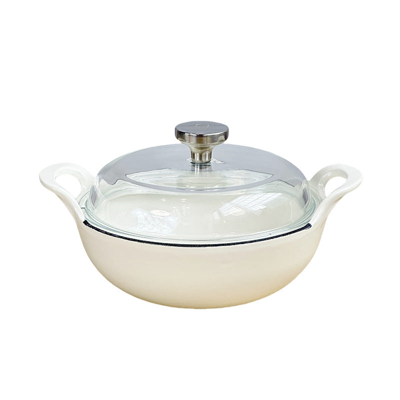 Enamel Cast Iron Dual Handle Stew Pot