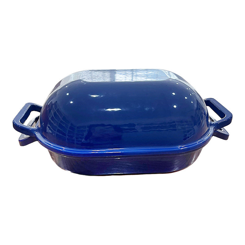 Enamel Cast Iron Bread Pot, No Coating, Dual-Use