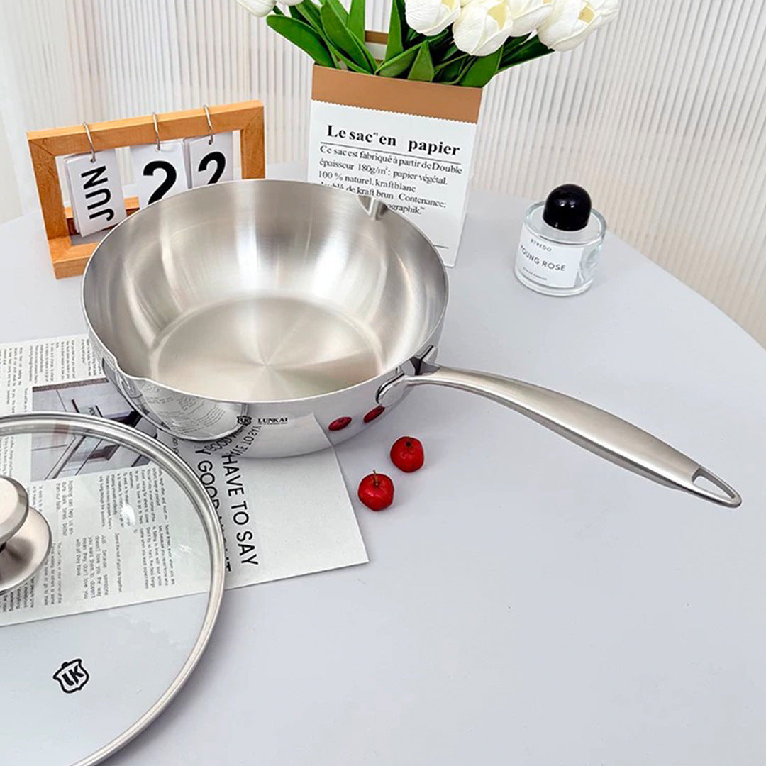 Stainless Steel 1810 Tri-ply Snow Flat Soup Pot & Frying Pan