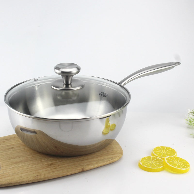 Stainless Steel 1810 Tri-ply Snow Flat Soup Pot & Frying Pan