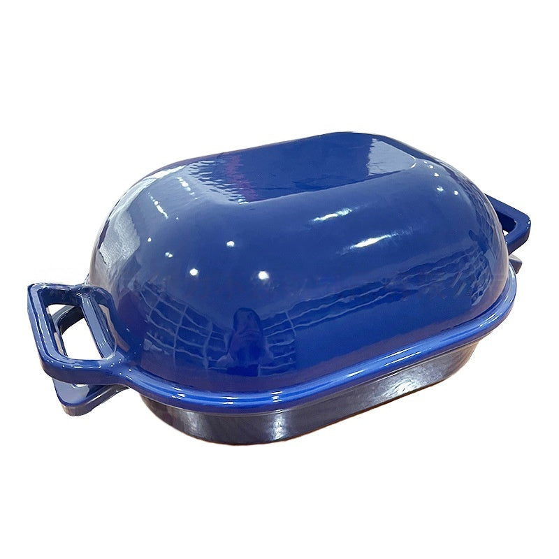 Enamel Cast Iron Bread Pot, No Coating, Dual-Use