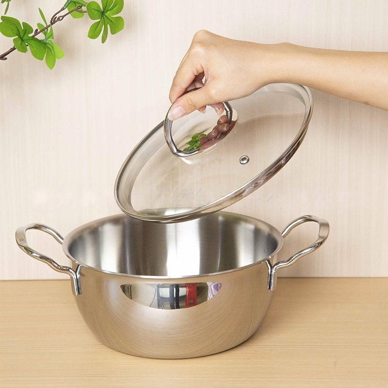Stainless Steel Soup & Stir Fry Pot, 3-Layer, Thickened Hot Pot