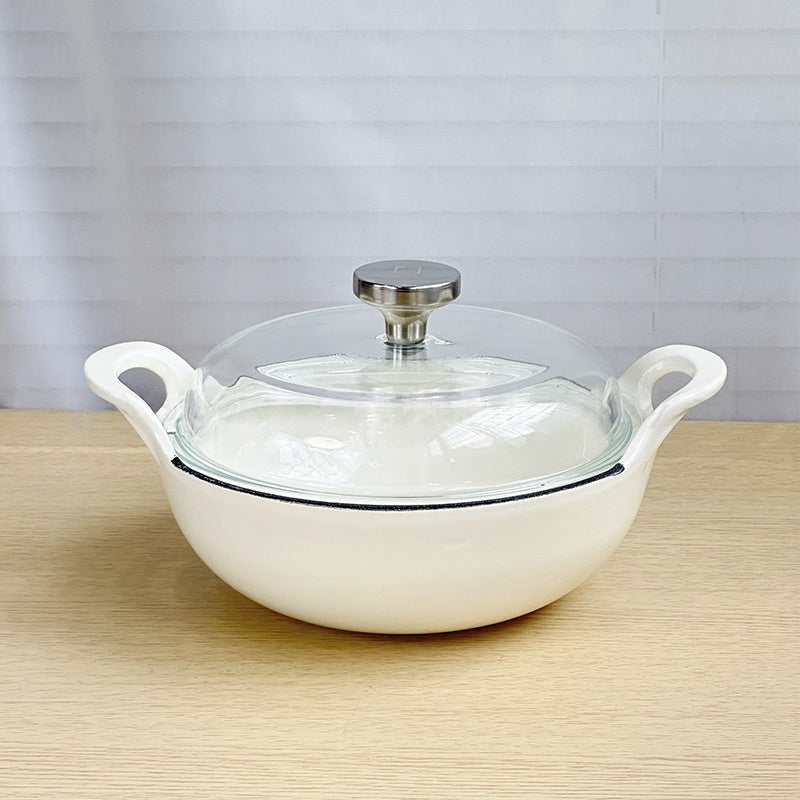 Enamel Cast Iron Dual Handle Stew Pot