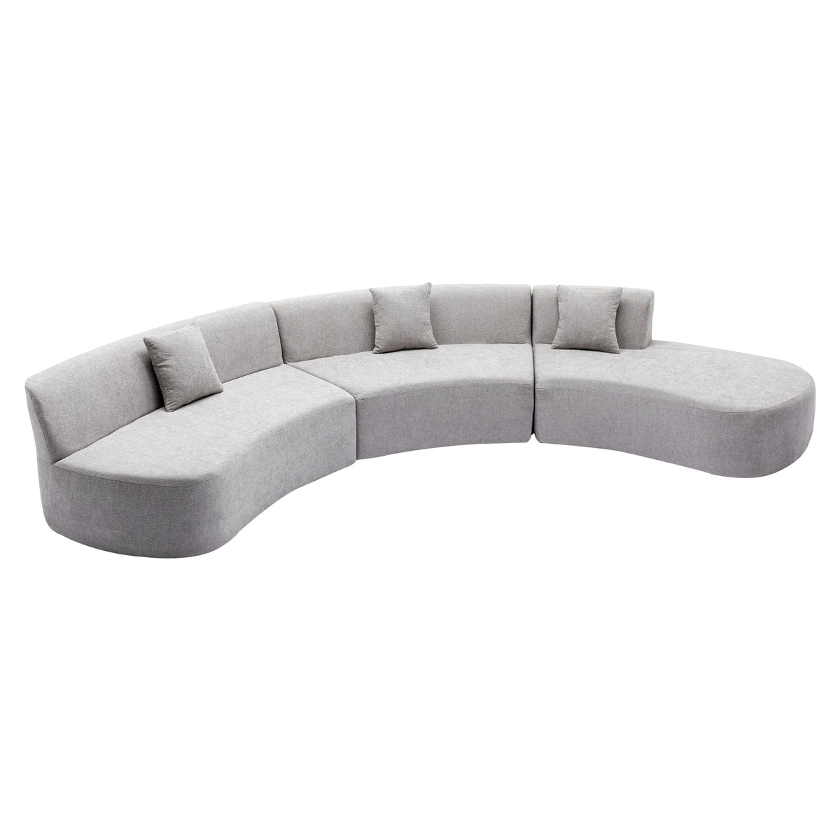 Harper & Bright Designs Modern Curved Floor Sofa Set, Modular Sectional Sponge Couch for Living Room, 2 PC Free Combination No Assembly Foam-Filled Sofa, Beige