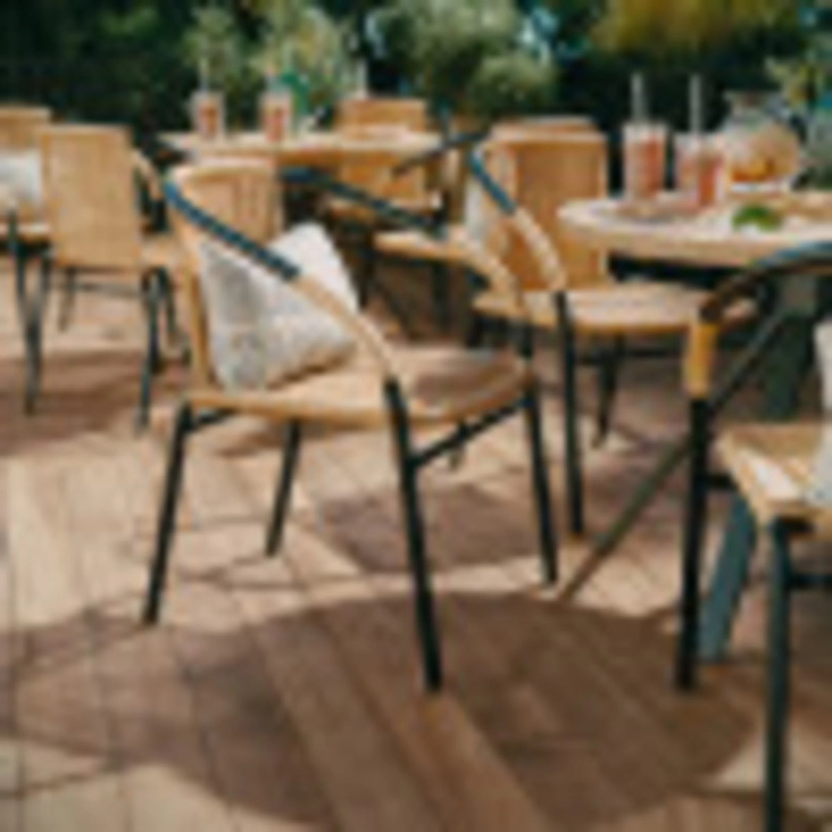 Flash Furniture Lila Indoor/Outdoor Stacking Rattan Patio Chairs, Set of 2, Beige