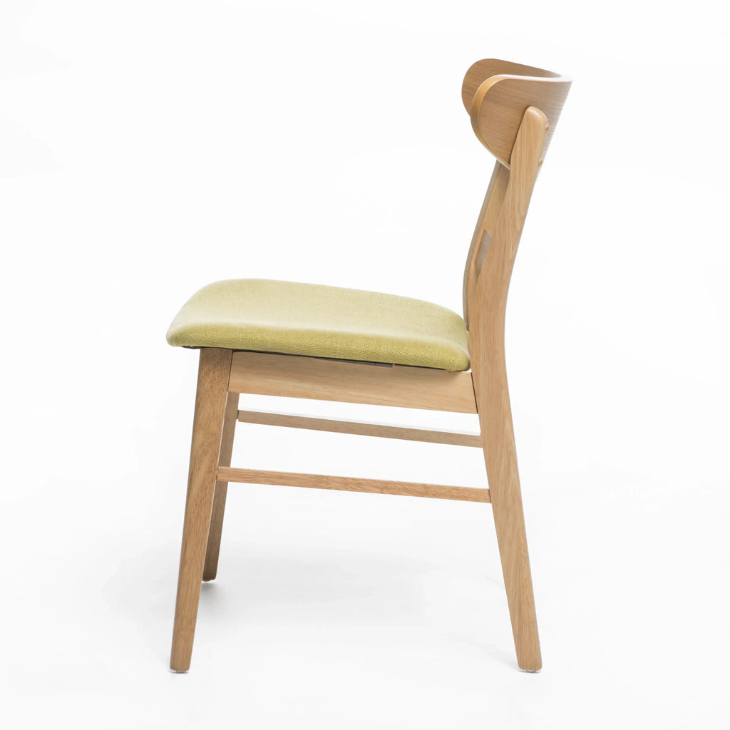 GDFSTUDIO Mid Century Modern Fabric Upholstered Rubberwood Dining Chairs, Set of 2, Dark Gray and Walnut