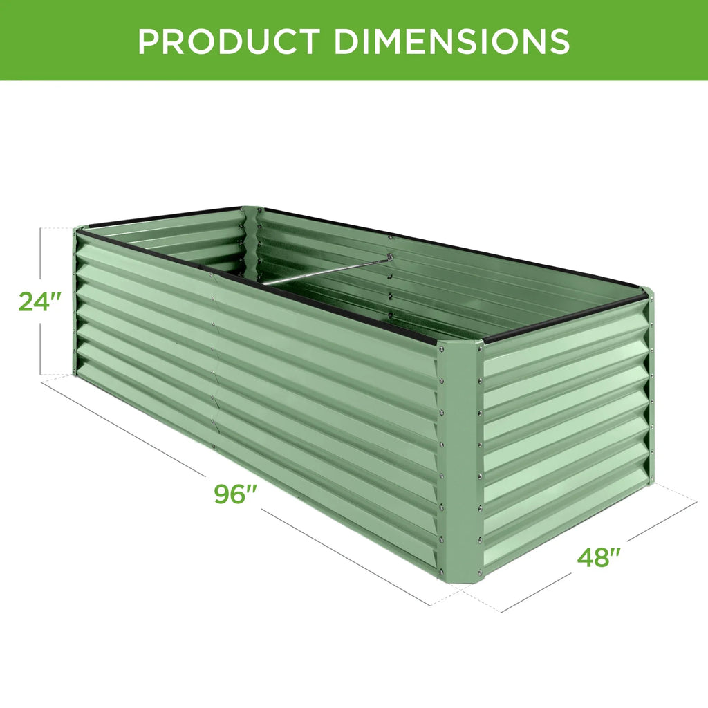Best Choice Products 8x4x2ft Outdoor Metal Raised Garden Bed, Planter Box for Vegetables, Flowers, Herbs - Gray