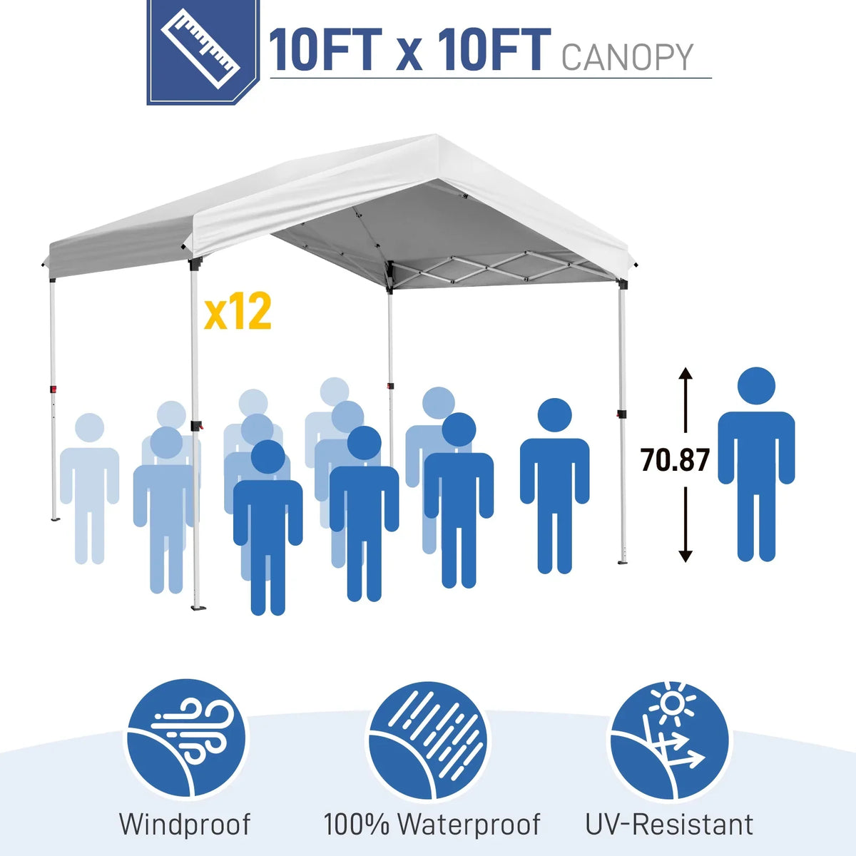 Zimtown Canopy 10x10 Pop Up Canopy Waterproof Canopy Tent Straight Leg Pop Up Tent