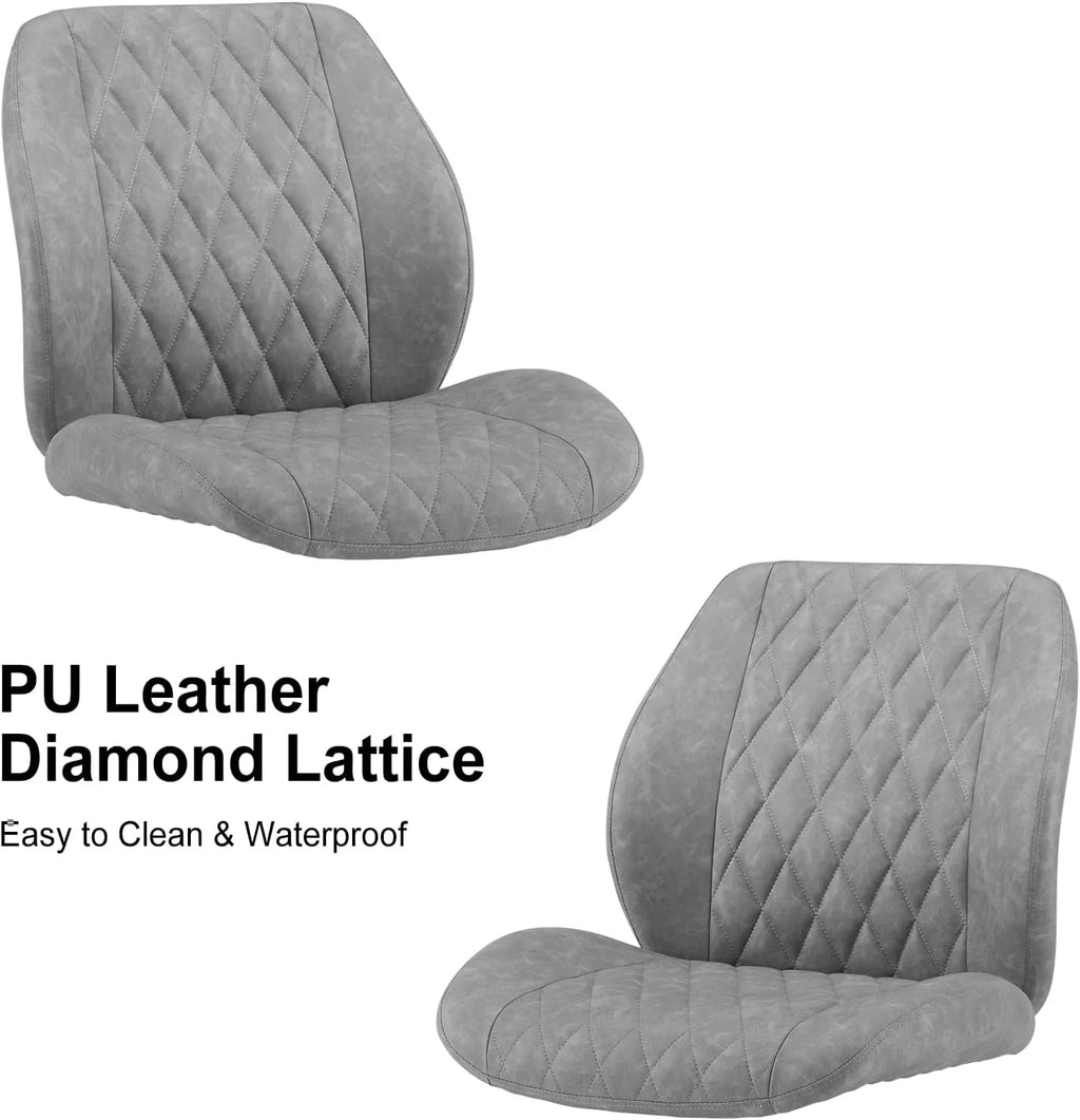 QW Home Office Desk Chair Office Rubber Casters Ergonomic Computer Chair with Lumbar Support Adjustable Height Rolling Swivel Executive Task Armrests Chair. Brown Leather