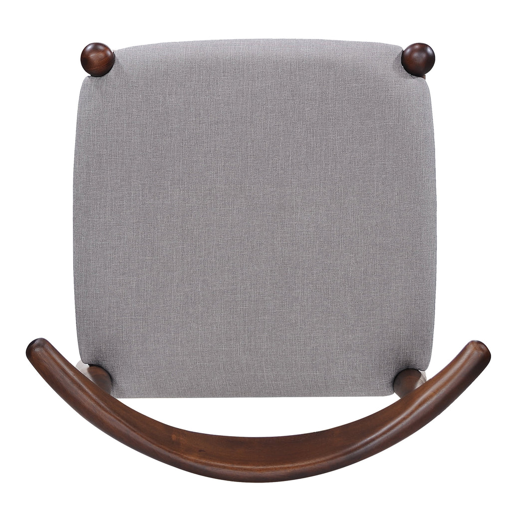 GDF Studio Virgil Mid Century Modern Fabric Upholstered Dining Chairs, Set of 2, Charcoal and Walnut