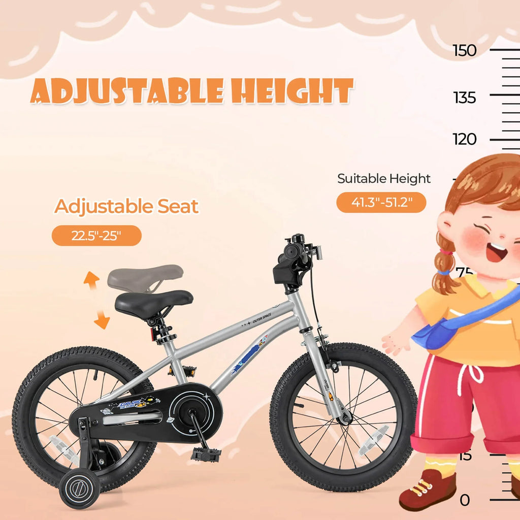 Costway 16-Inch Kid’s Bike for 4-7 Years Old with Adjustable Saddle & Anti-slip Handlebar Black