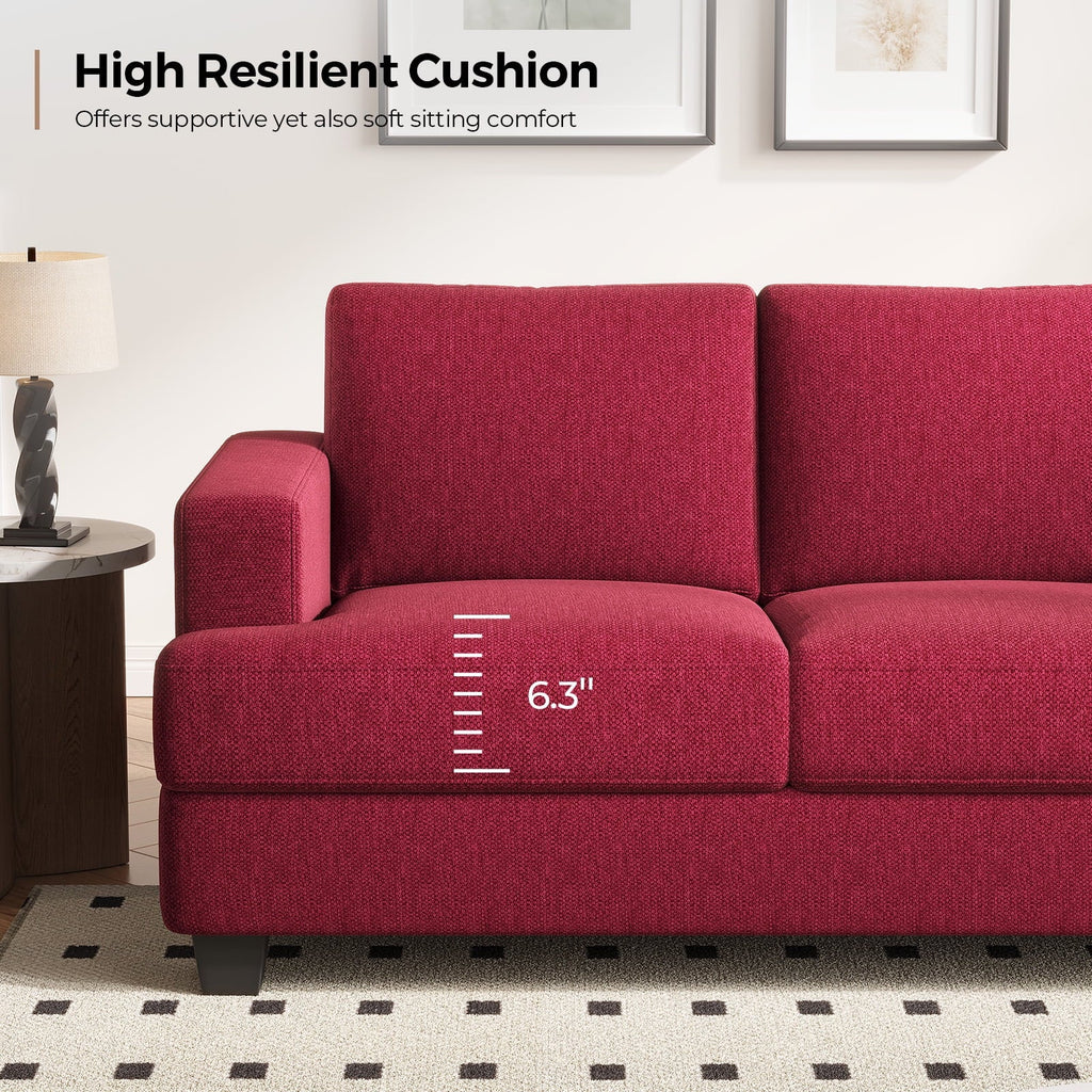 BLAZANT 3 Seater Sofa Oversize, 89" Extra Large Size Sofa Couch with Extra Deep Seats, Modern Loveseat Sofa, Comfortable Fabric, Easy to Install, for Living Room Apartment Lounge, Brown