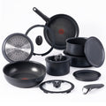 T-fal Ingenio Expertise Nonstick 14-Piece Cookware Set, Induction Oven Safe up to 500F, Detachable Handle, Onyx Black