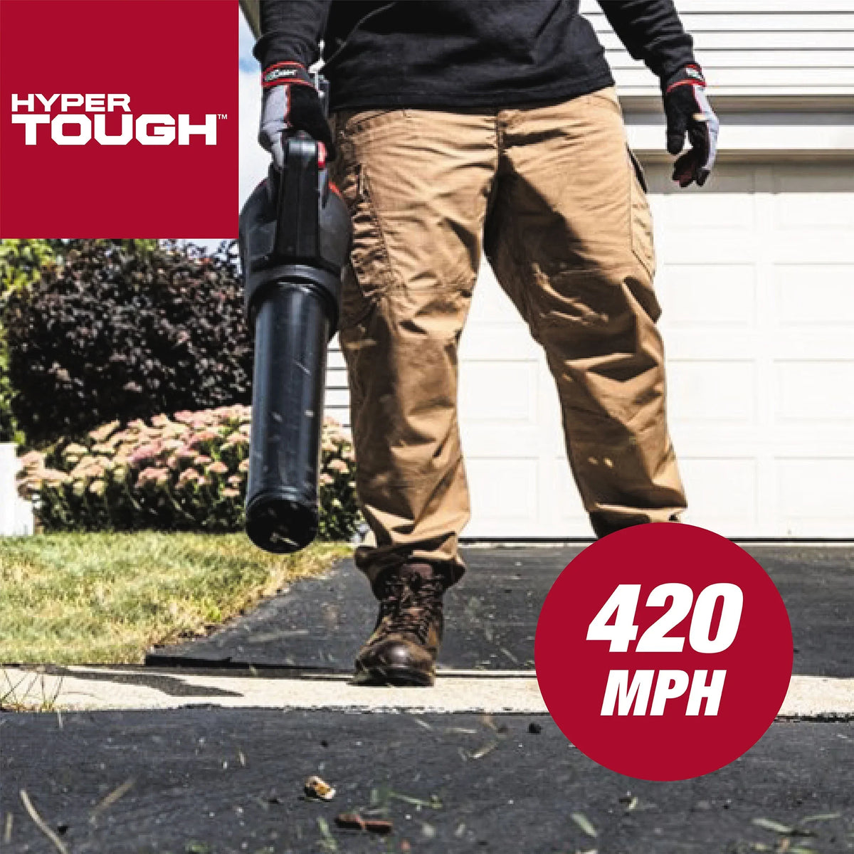 Hyper Tough 20V Max 110 mph 420 Cfm 4.0Ah Brushless Handheld Battery Blower, HT22-401-03-01