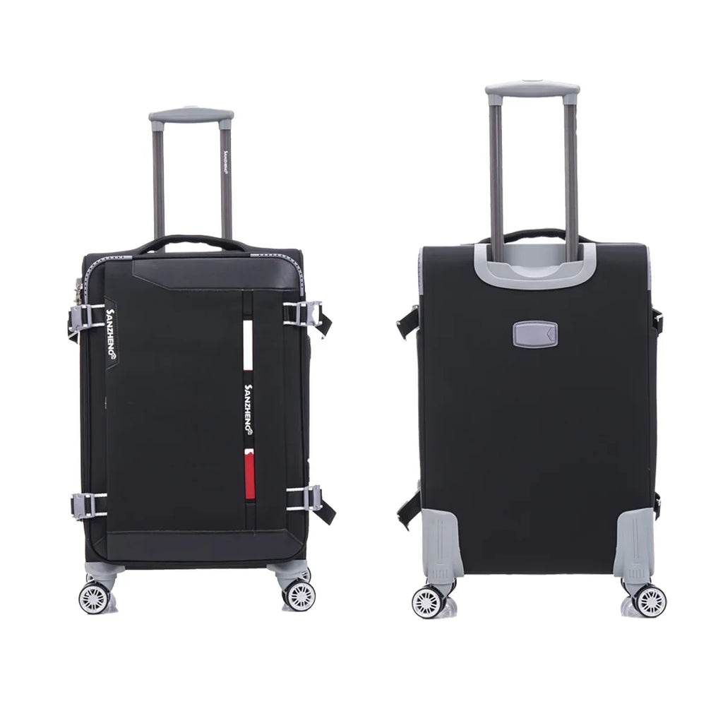4-Piece Sage Green Softside Luggage Set with Spinner Wheels, Lightweight Expandable Suitcases (20"/24"/28"/32")