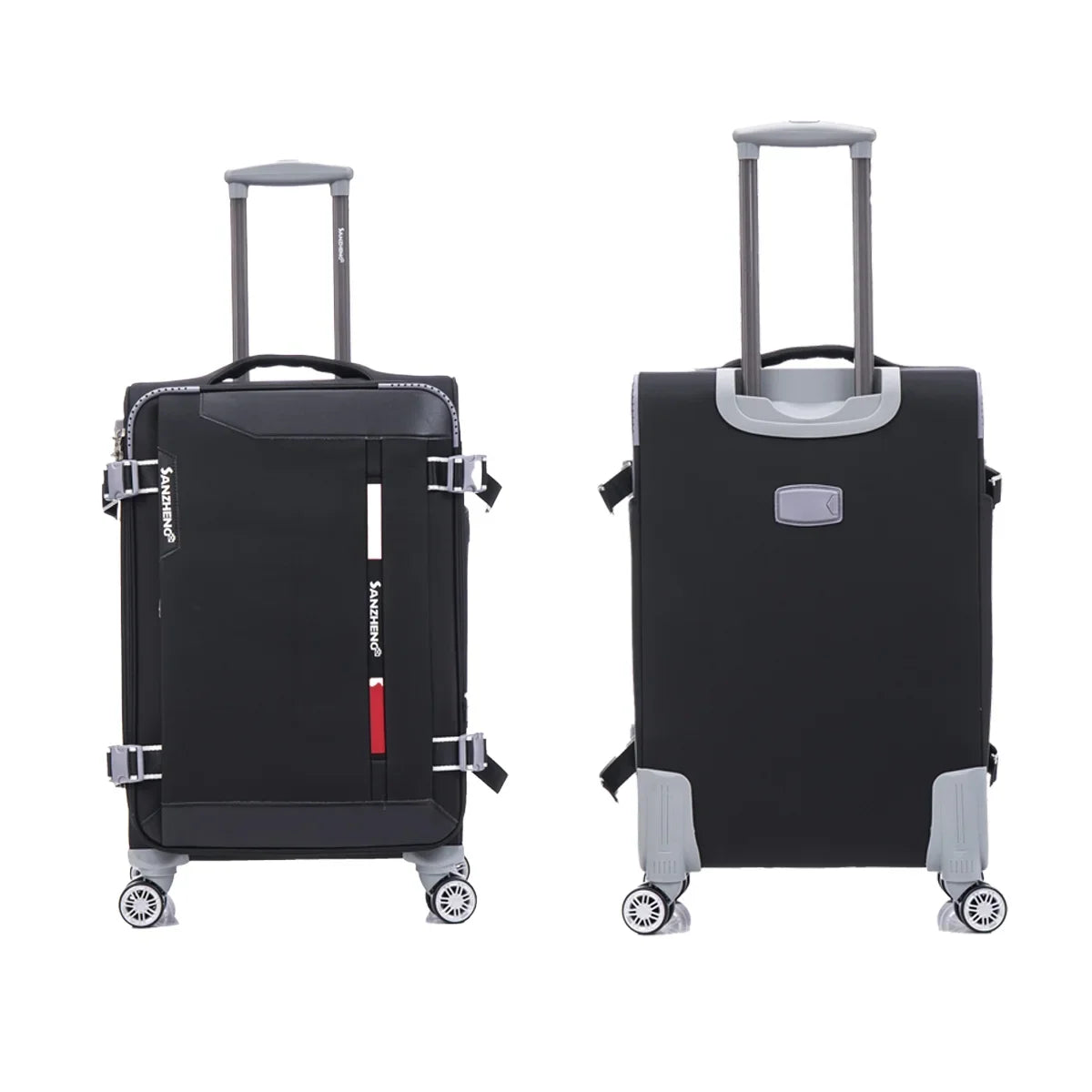4-Piece Sage Green Softside Luggage Set with Spinner Wheels, Lightweight Expandable Suitcases (20"/24"/28"/32")