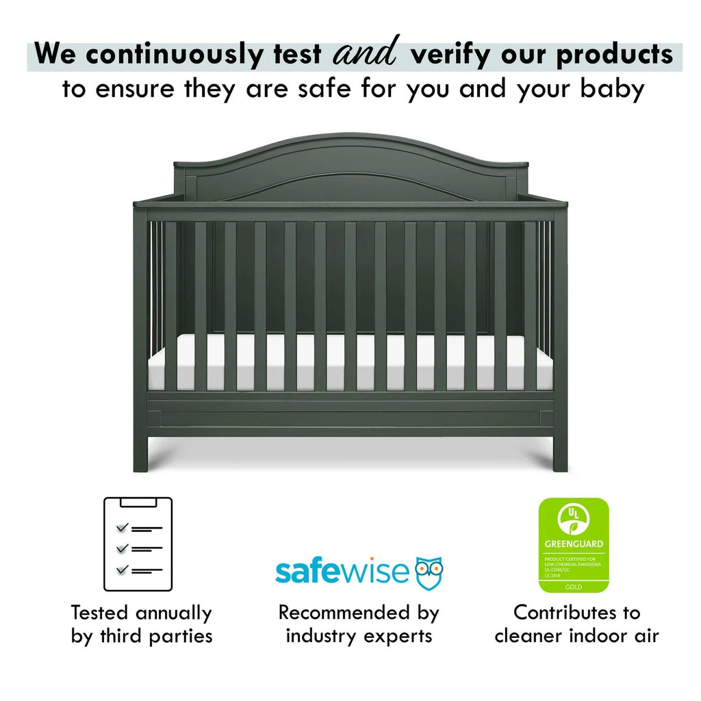 DaVinci Charlie 4-in-1 Convertible Crib. Greenguard Gold Certified. Forest Green