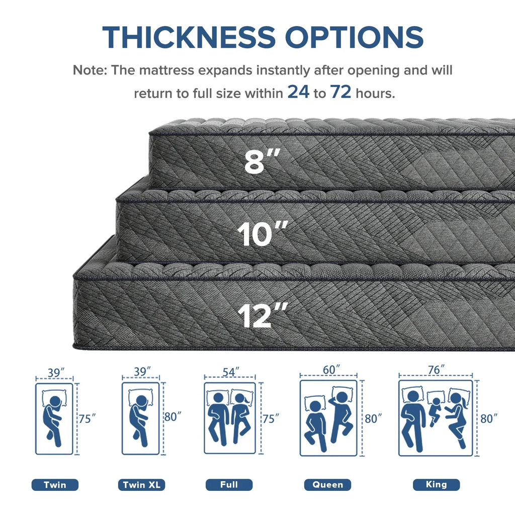 LIBORIA Queen Mattress, 10 inch Gel Memory Foam Hybrid Mattress for Cooling Sleep & Pressure Relief, Medium Firm, CertiPUR-US
