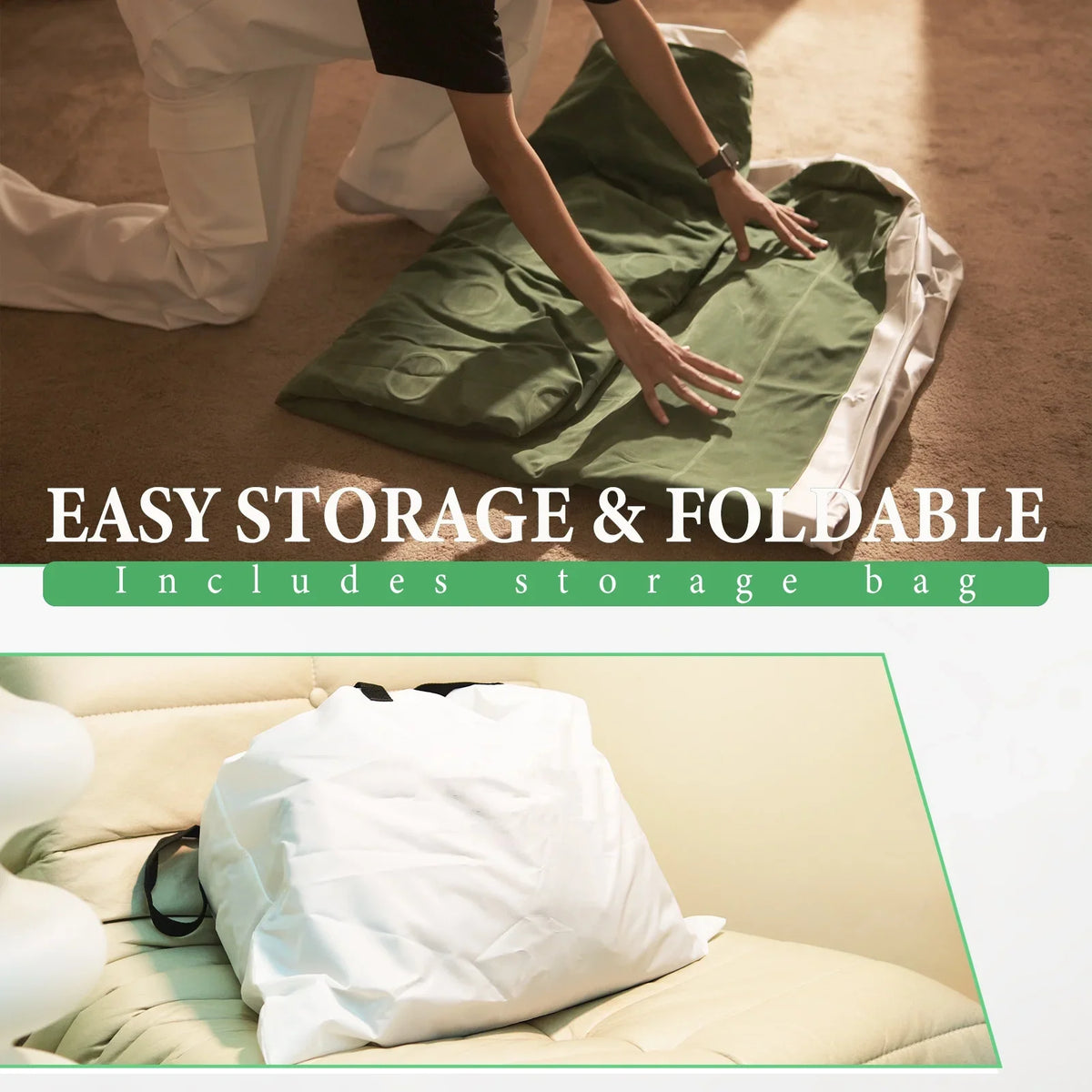 Full Size Air Mattress with Built in Pump,High Portable 18" Inflatable Mattress,Blow Up Mattress for Travel,Home and Guest(Parrot Green)