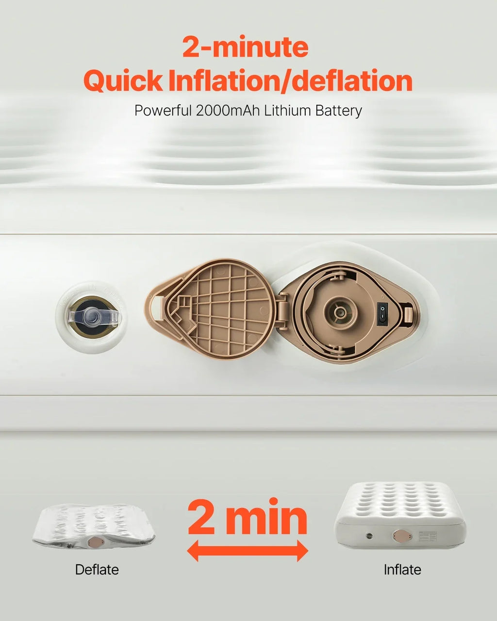 VEVOR Air Mattress Twin with Frame, 1 Person Inflatable Mattress with Pump & Rolling Carry Case,Portable Folding Blow Up Mattress Supports 300lbs,Fast Inflating Air Bed for Home,Guests & Camping