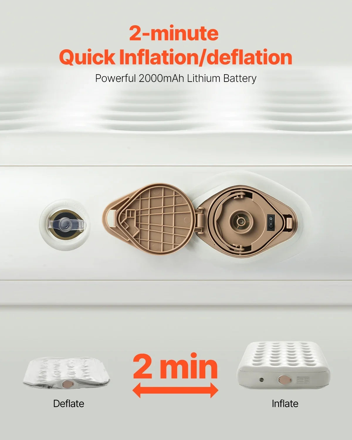 VEVOR Air Mattress Twin with Frame, 1 Person Inflatable Mattress with Pump & Rolling Carry Case,Portable Folding Blow Up Mattress Supports 300lbs,Fast Inflating Air Bed for Home,Guests & Camping