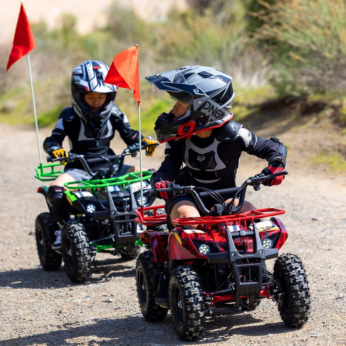 Aoemoe 500W 36V Battery-Powered Ride-On Off-Road 4-Wheeler �C 15 Mile Range, Flame