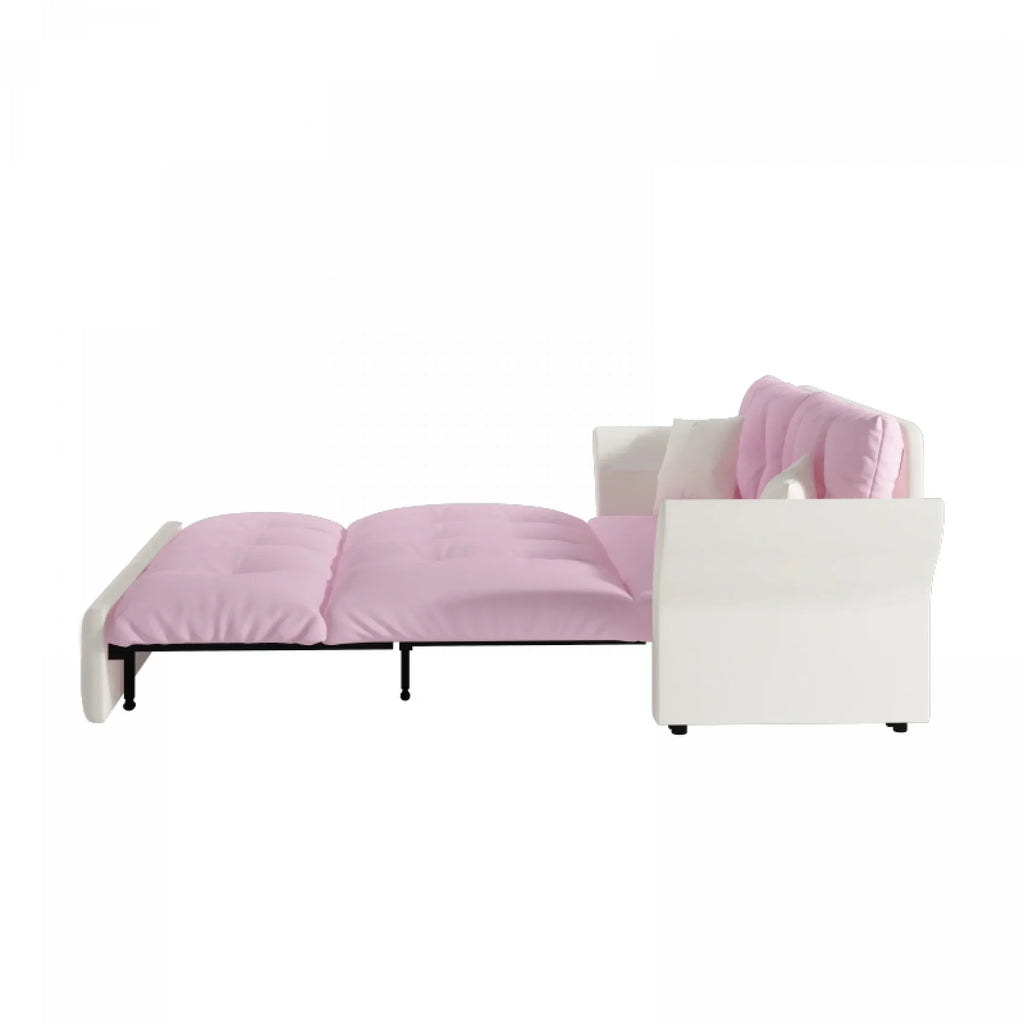 66" Queen Pull Out Sofa Bed, 3-in-1 Convertible Sleeper Sofa with Side Storage,Multi-Functional Velvet Loveseat Bed for Living Room,Bedroom